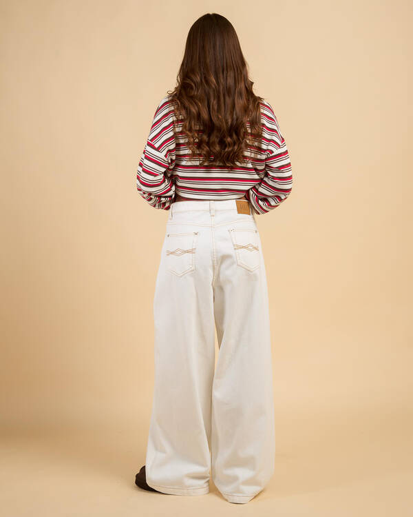 DESU Demi Pleated Wide Leg Jeans for Womens