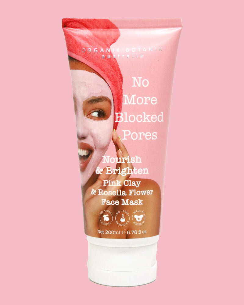 ORGANIK BOTANIK Pink Clay & Rosella Flower Face Mask for Womens