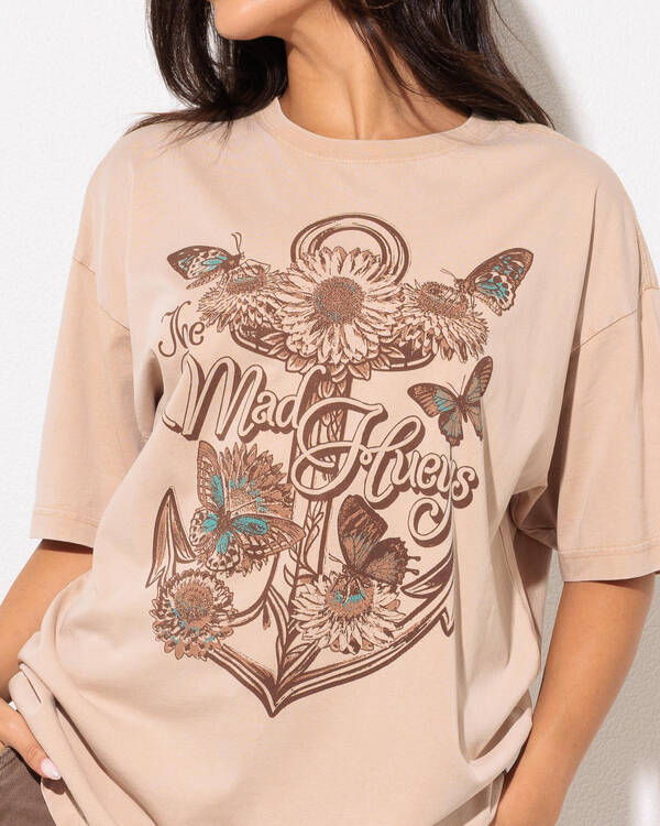 The Mad Hueys Butterfly Anchor Oversized T-Shirt for Womens