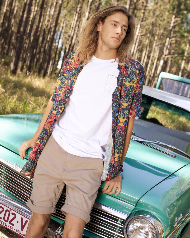 Skylark Patchwork Short Sleeve Shirt for Mens