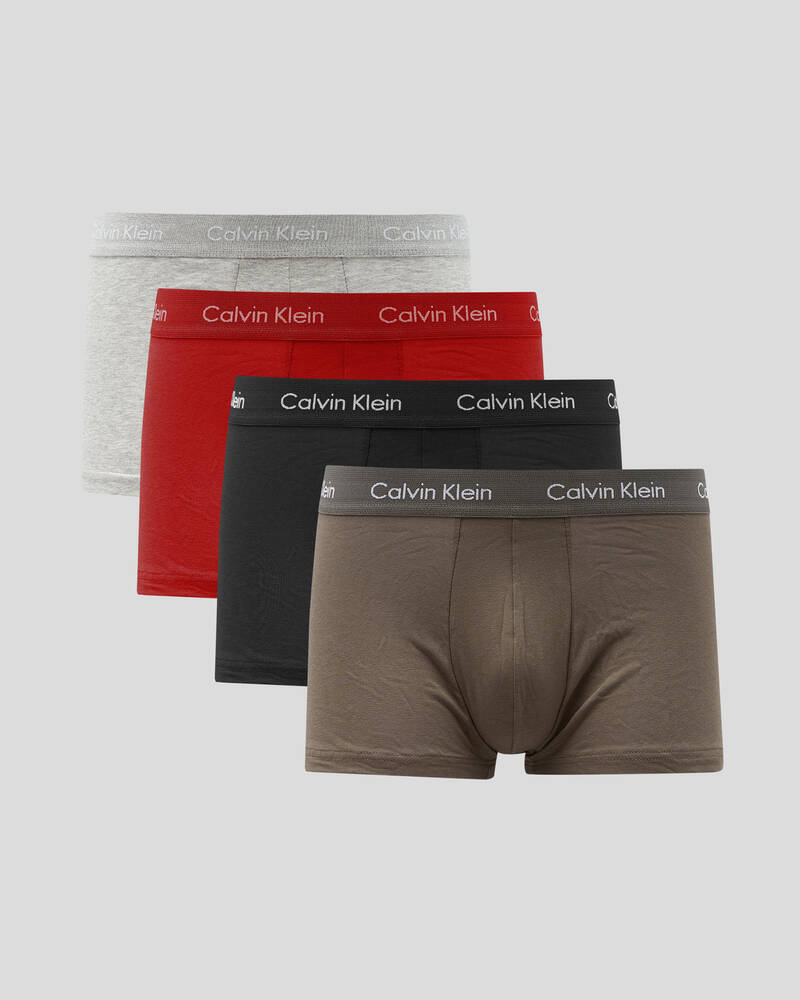 Calvin Klein Cotton Stretch Low Rise Trunks 4 Pack for Mens