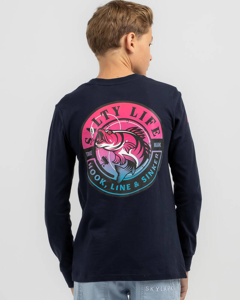 Salty Life Boys' Hooked Long Sleeve T-Shirt for Mens