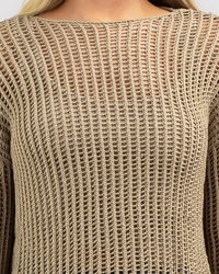 Ava And Ever Alexa Crochet Long Sleeve Top for Womens image number null