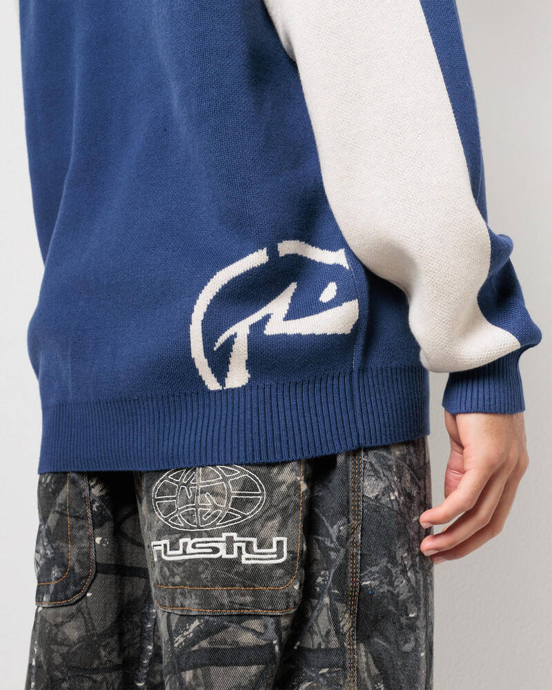 Rusty Roll Safe Crew Knit Jumper for Mens