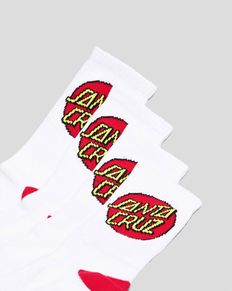 Santa Cruz Classic Dot Crew Socks 4 Pack for Mens