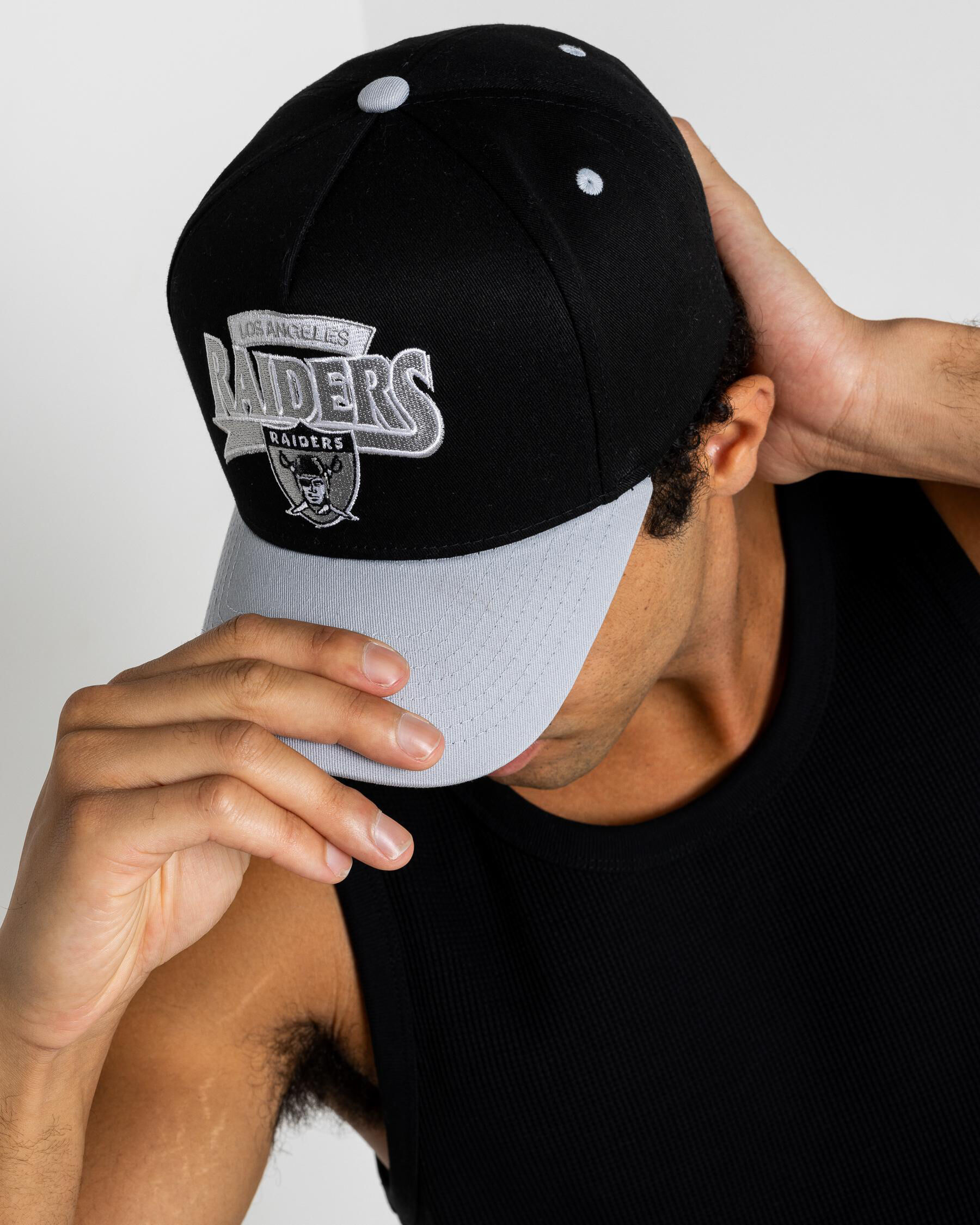 Shop Mitchell & Ness Los Angeles Raiders Pro Pinch Snapback Cap In