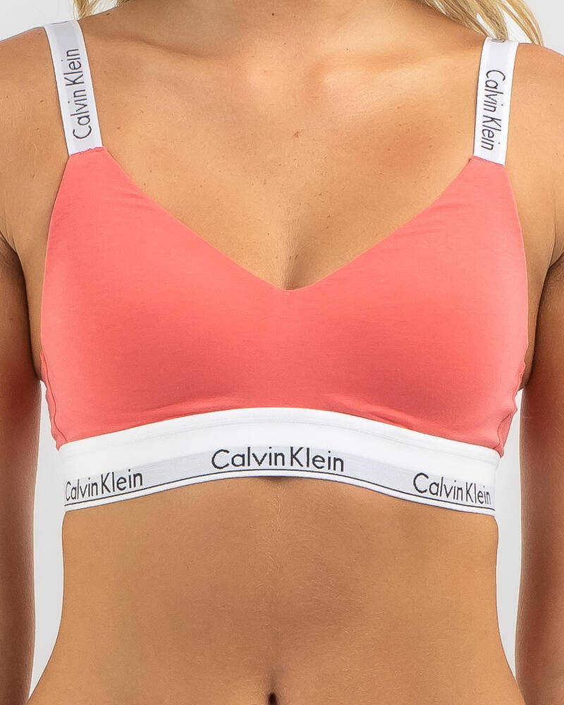 Calvin Klein Cotton Lightly Lined Bralette In Ultra Pink - FREE