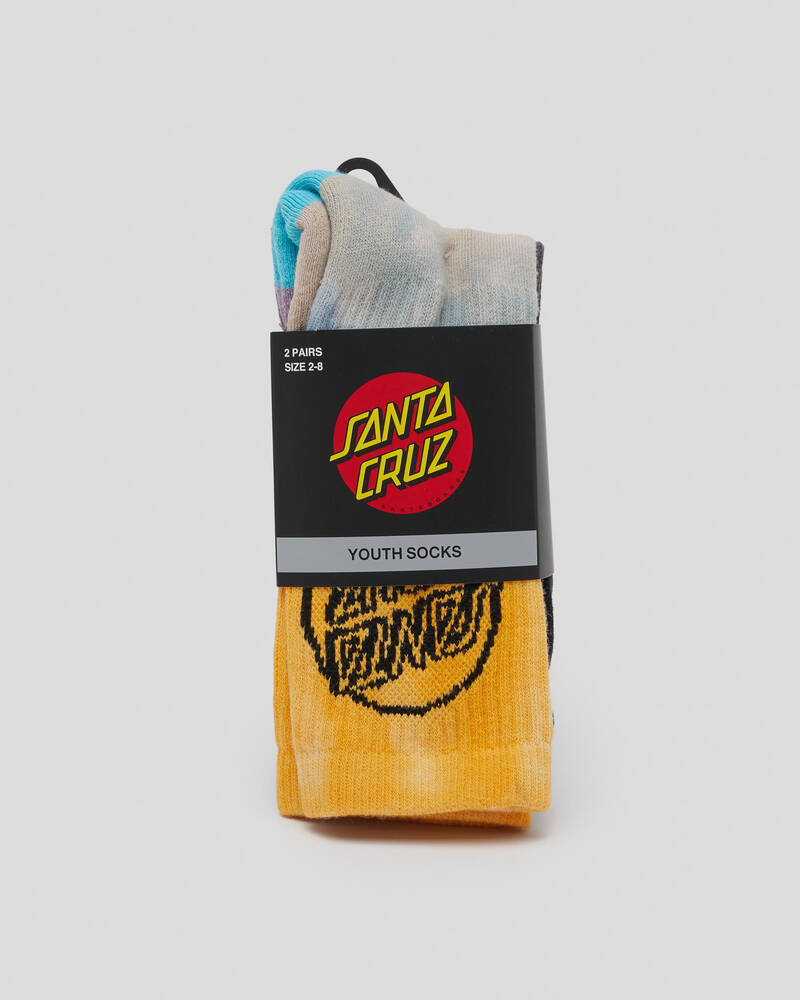 Santa Cruz Boys' Opus Dot Drip Crew Socks 2 Pack for Mens