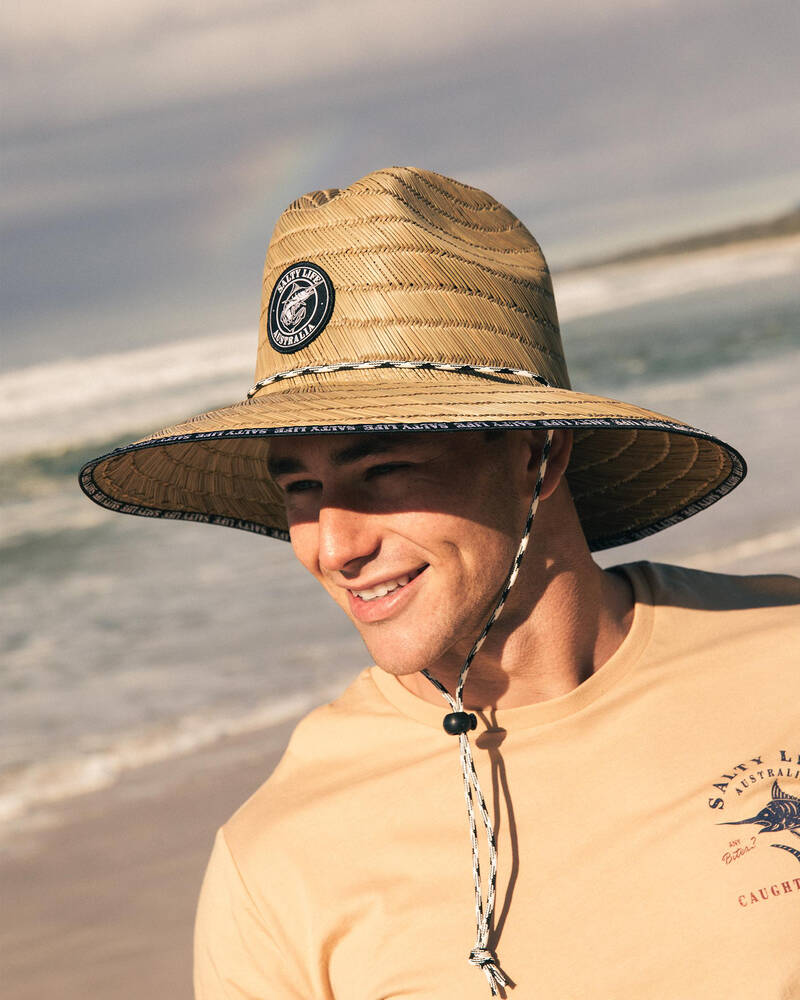 Salty Life Depth Straw Hat for Mens image number null