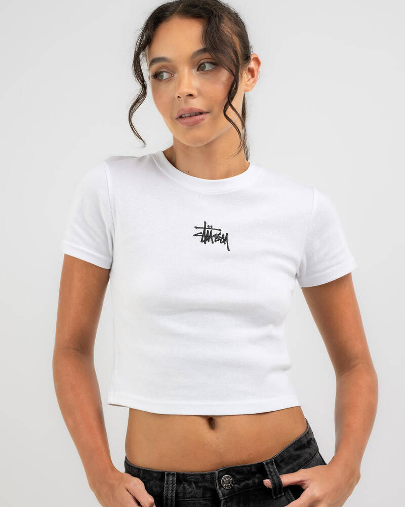 Stussy Graffiti Rib T-Shirt for Womens