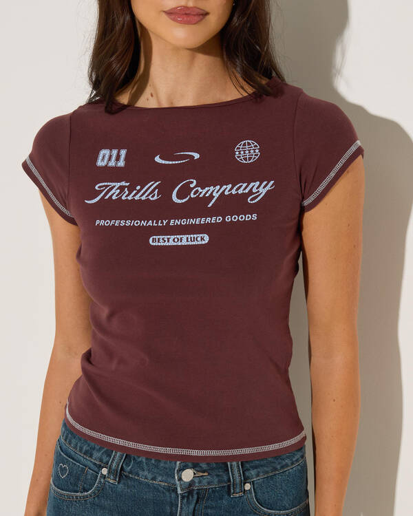 Thrills Game Day Boat Neck T-Shirt for Womens