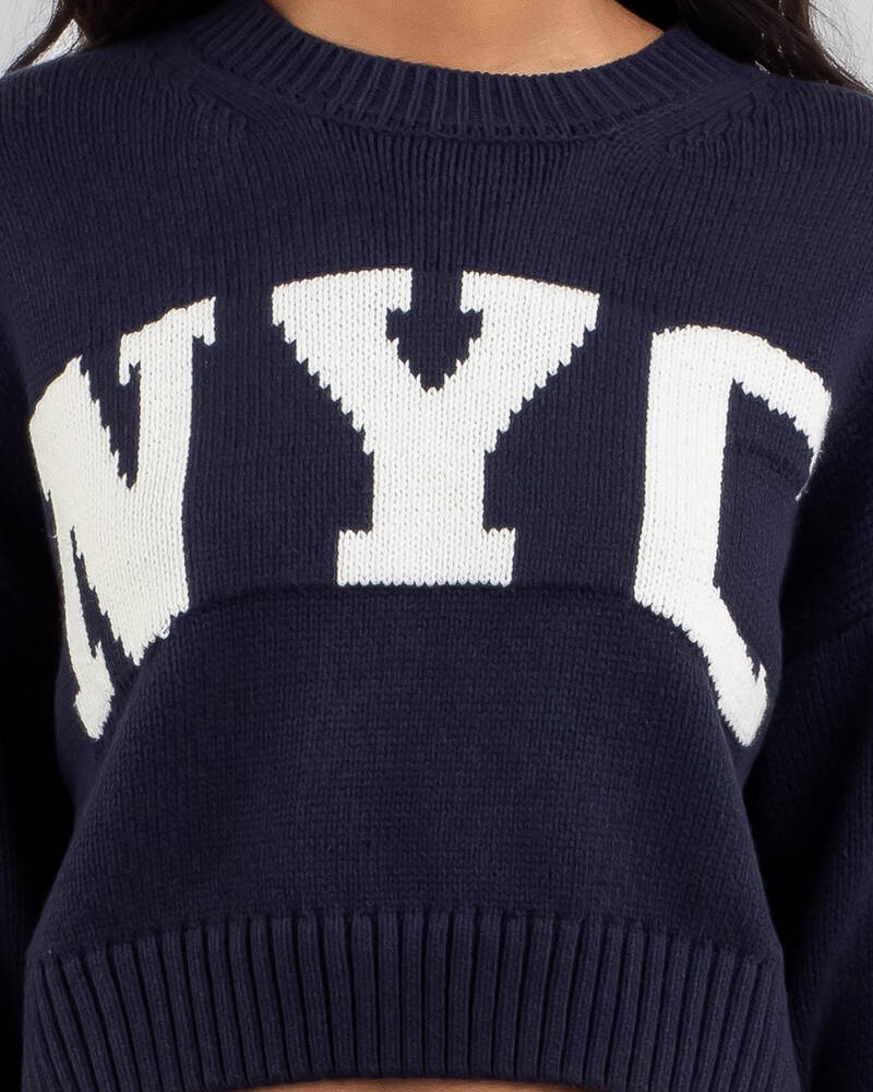 Ava And Ever Alumni Crew Neck Knit Jumper for Womens