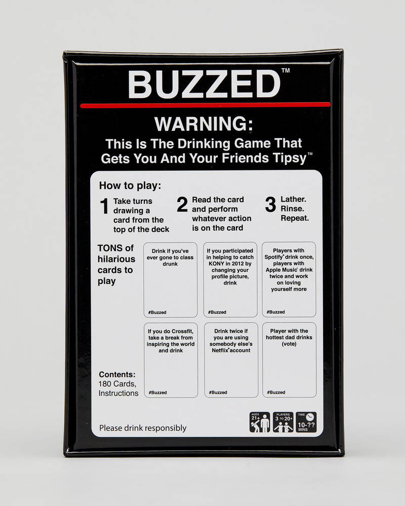 Get It Now Buzzed Drinking Game for Unisex