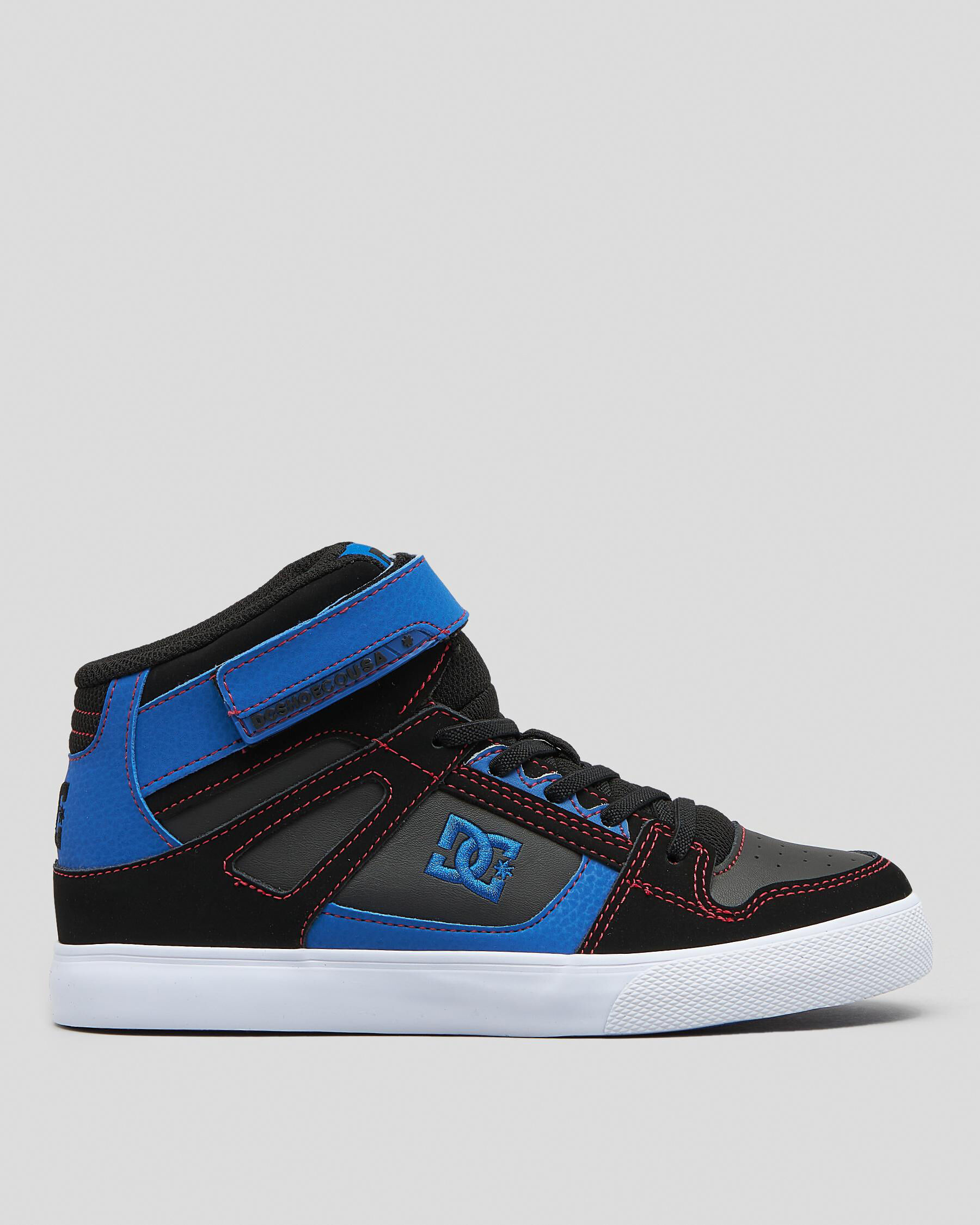 DC Pure Junior Youth Boys Black Blue Gray Shoes 