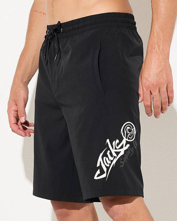 Graphite Elastic Waist Shorts