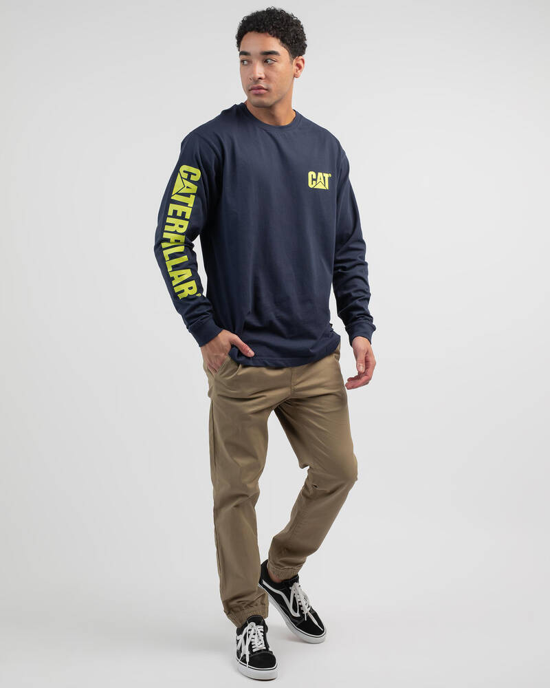 Cat Trademark Banner Long Sleeve T-Shirt for Mens