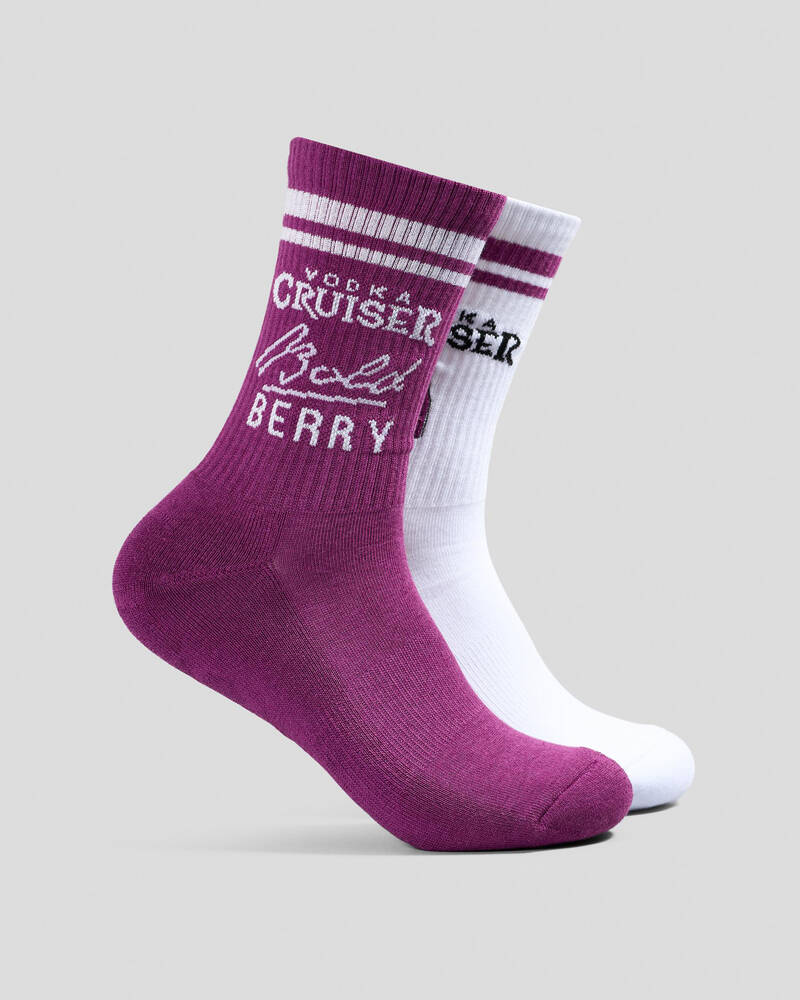 FOOT-IES Vodka Cruiser Bold Embroidery Sneaker Socks 2 Pack for Mens