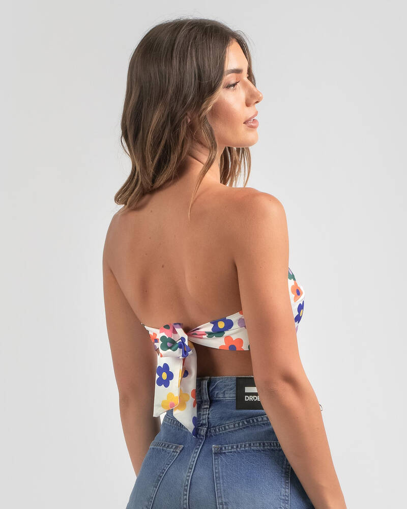 Reverse Flower Power Tube Top for Womens