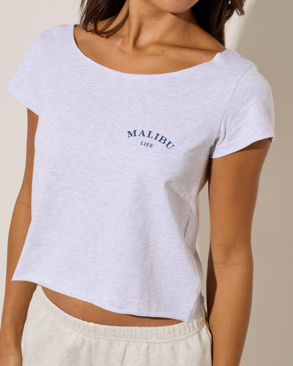 Malibu Life Lena Off Shoulder T-Shirt for Womens
