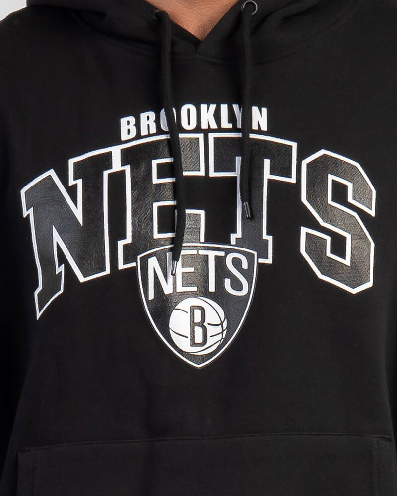 Majestic Brooklyn Nets Arch Hoodie In Black - Fast Shipping & Easy ...