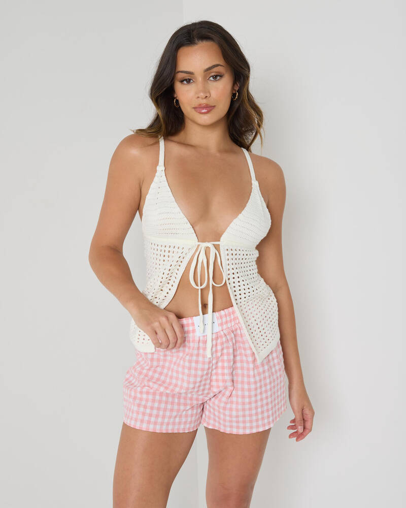 Ava And Ever Jasmine Tie Front Knit Top for Womens