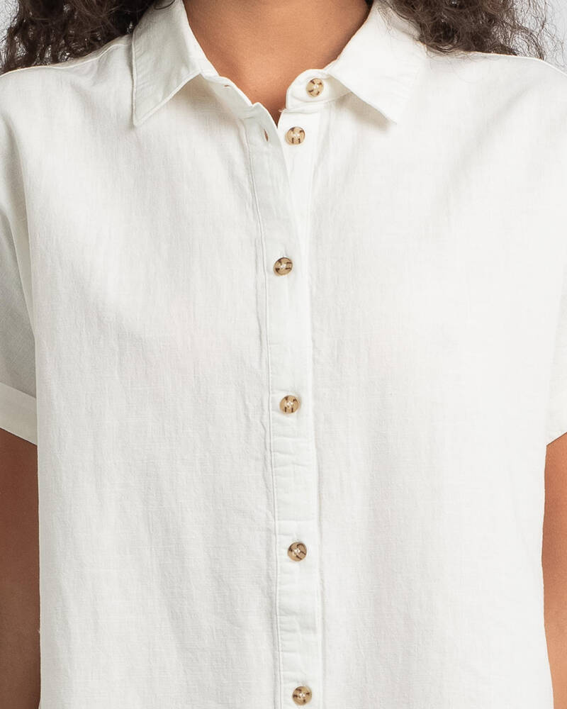 Rhythm Classic Linen Shirt Dress for Womens