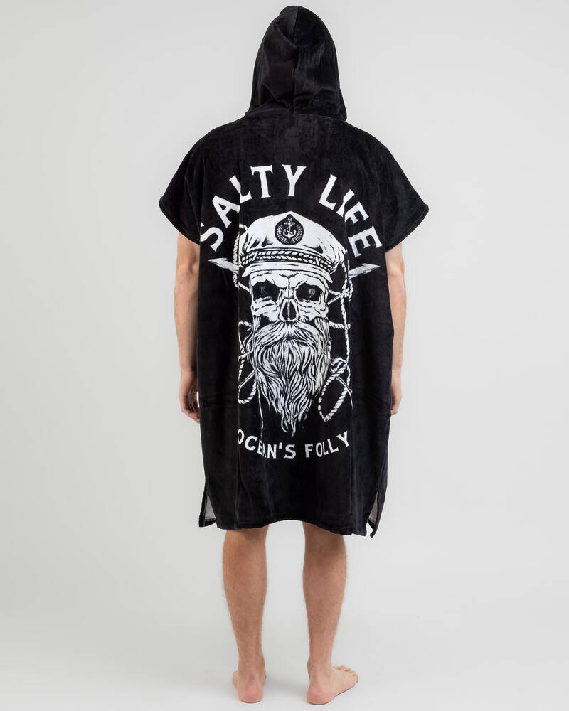 Salty Life Black Beard 3.0 Hooded Towel for Mens