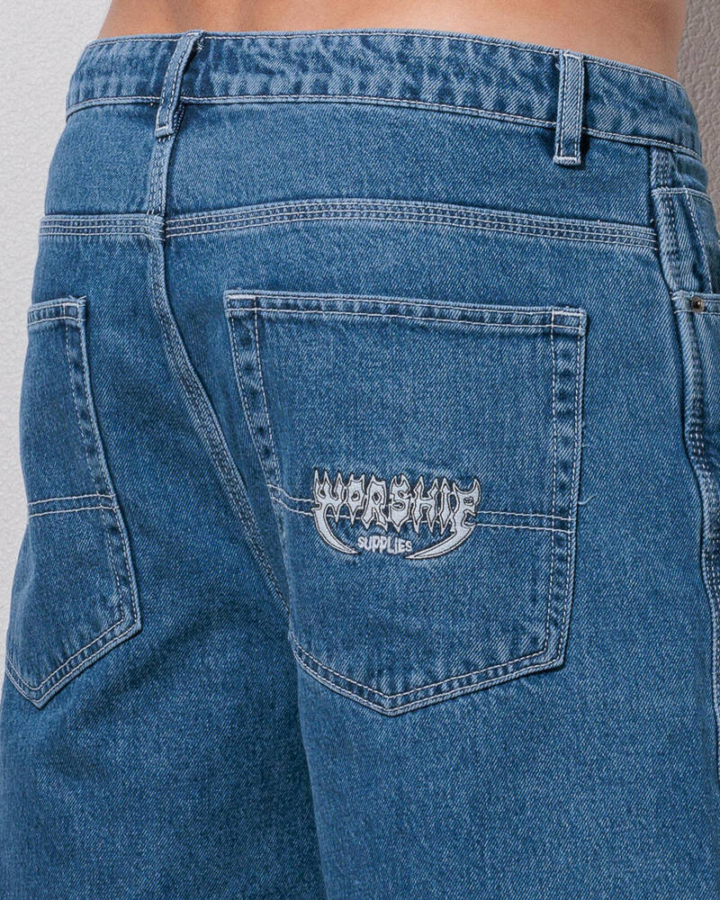 Worship Supplies Pile Up Lounger Jean Shorts for Mens