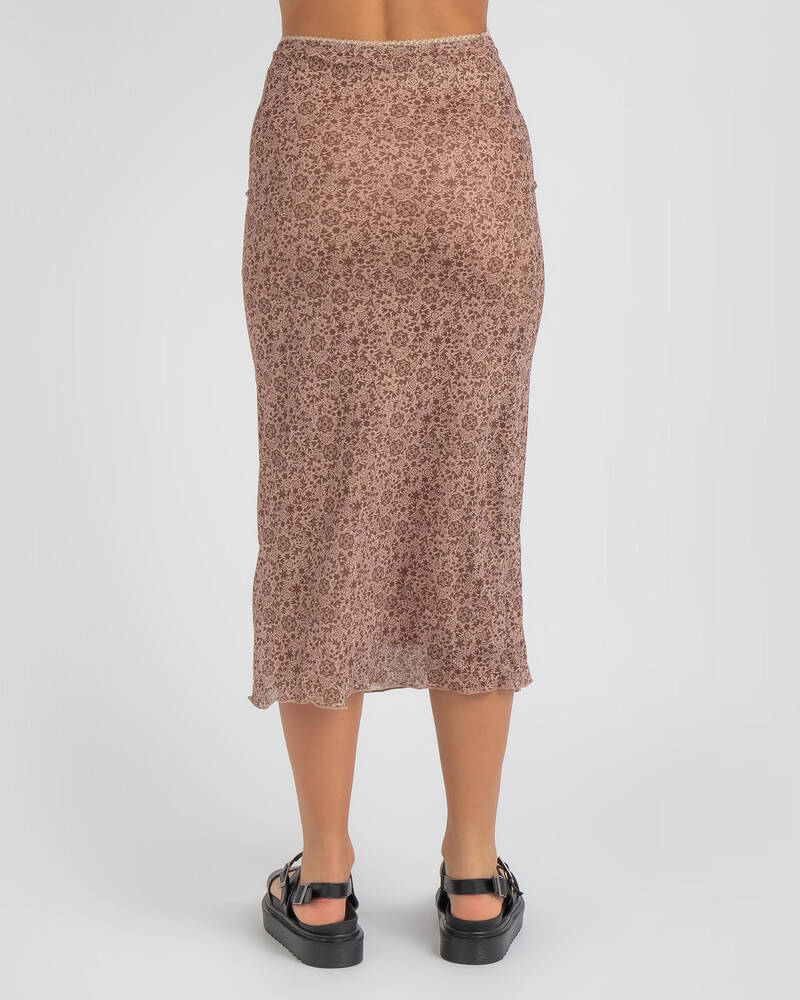 Into Fashions Wallpaper Midi Skirt for Womens
