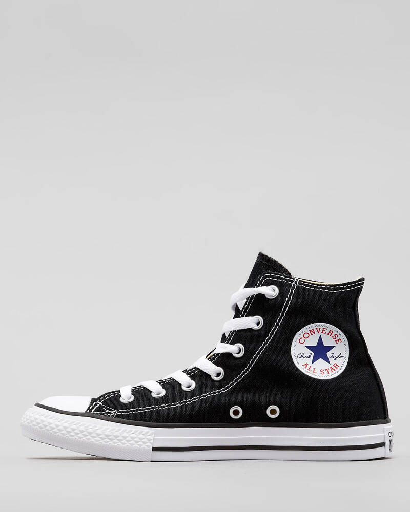 Shop Converse Girls Chuck Taylor Hi-top Shoes In Black - Fast Shipping ...