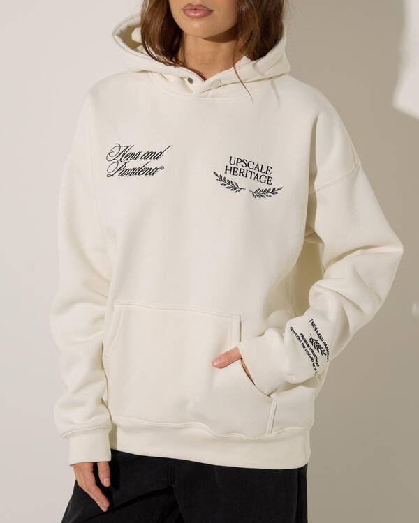 Nena & Pasadena Etiquette Box Fit Hoodie for Womens