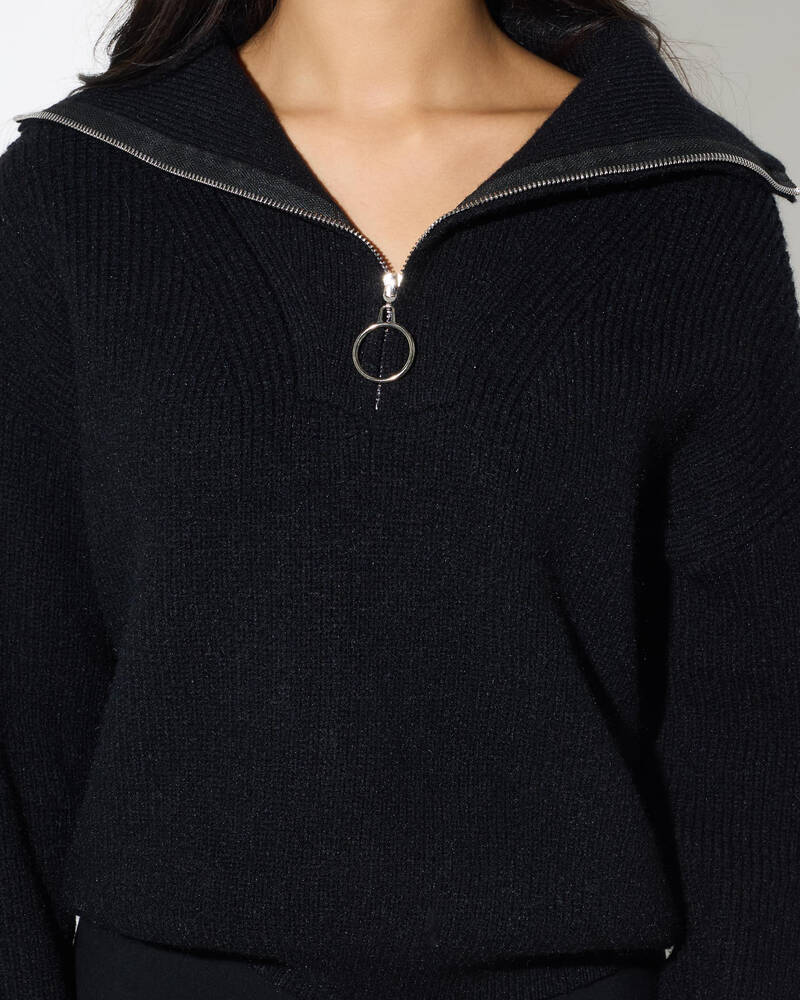 Mooloola Quarter Zip Knit Jumper for Womens