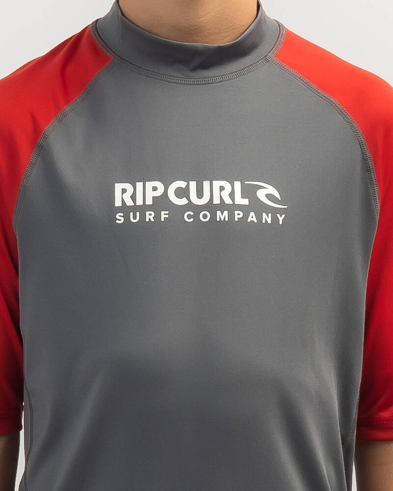 Rip Curl Boys' Shock Short Sleeve Rash Vest for Mens