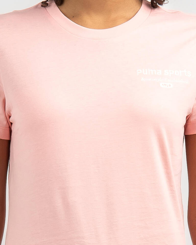 Puma Team Graphic - Easy City & T-Shirt Beach In Peach Smoothie - Returns Shipping FREE* United States