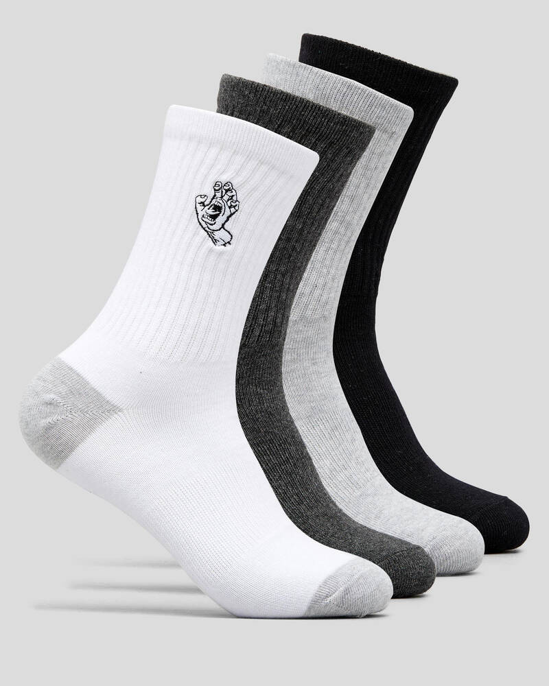Santa Cruz Youth Mono Hand Socks 4 Pack for Mens
