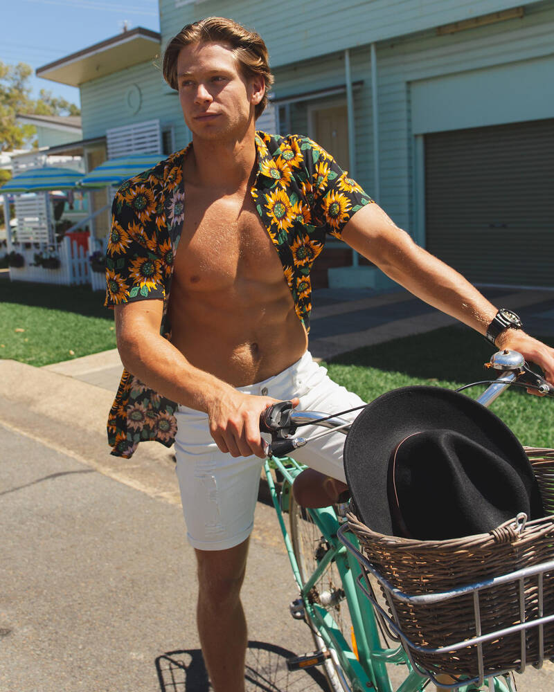 Skylark Sunflowers Short Sleeve Shirt for Mens