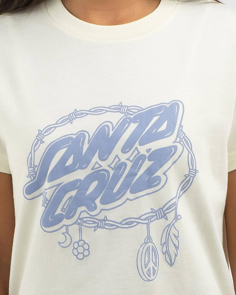 Santa Cruz Girls' Barbed Oval Mono Dot T-Shirt for Womens