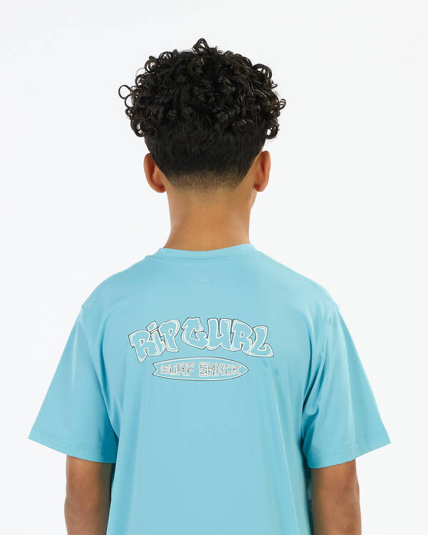 Rip Curl Boys Surf Shack Short Sleeve Rash Vest for Mens