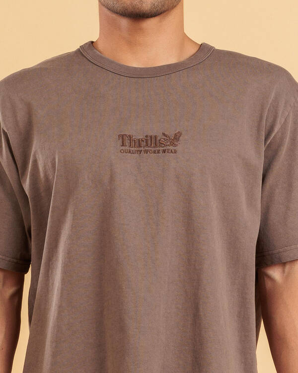 Thrills Workwear Embro Merch Fit T-Shirt for Mens