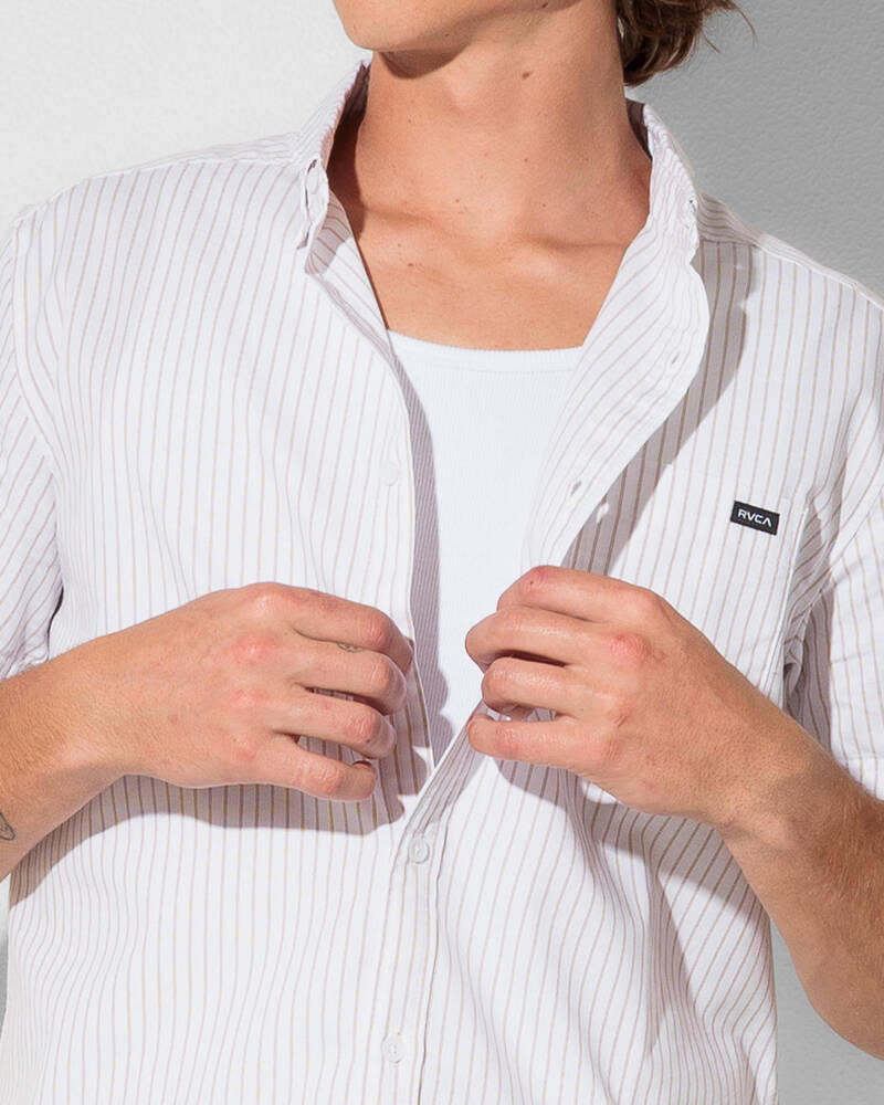 RVCA Pinstripe Short Sleeve Shirt for Mens