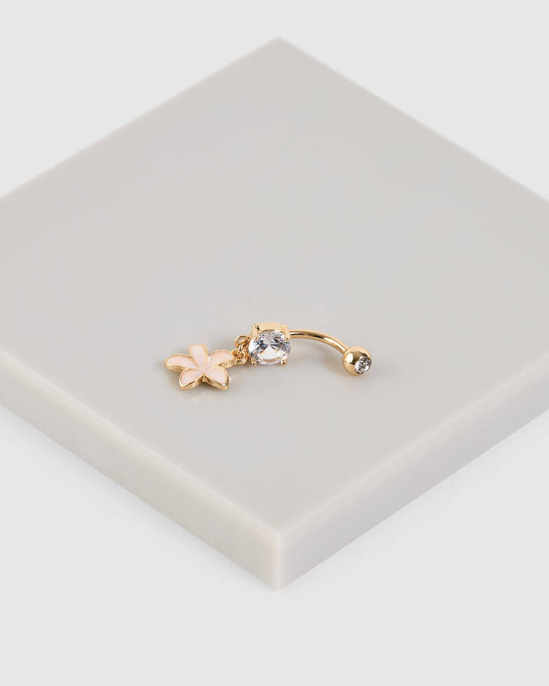 Karyn In LA Pearl Frangipani Belly Ring for Womens