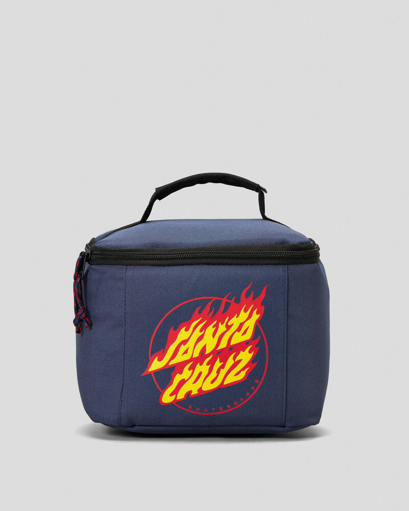 Shop Santa Cruz Flaming Dot Lunch Box In Navy Fast Shipping & Easy