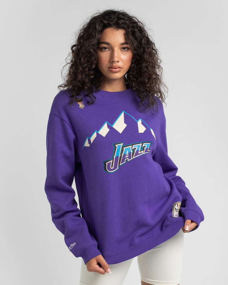 Mitchell & Ness Utah Jazz Jersey Wordmark Sweatshirt for Womens