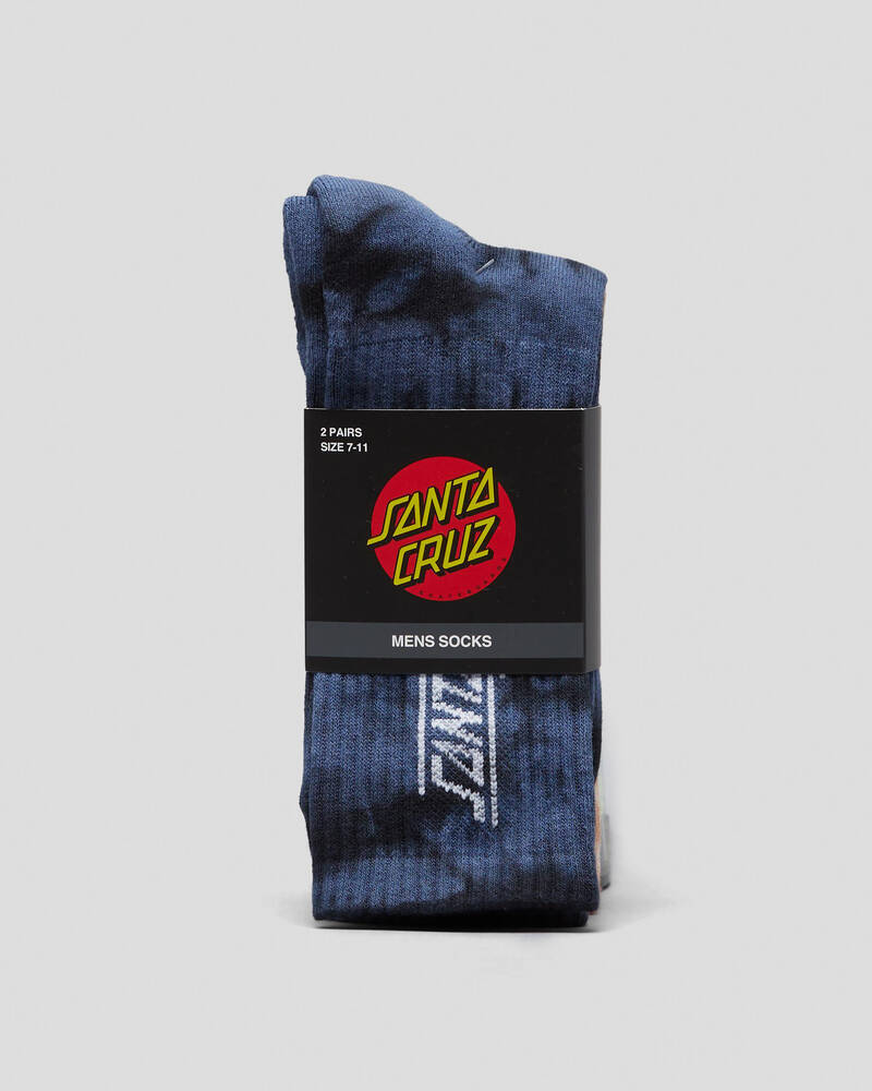 Santa Cruz Original Strip Crew Socks 2 Pack for Mens