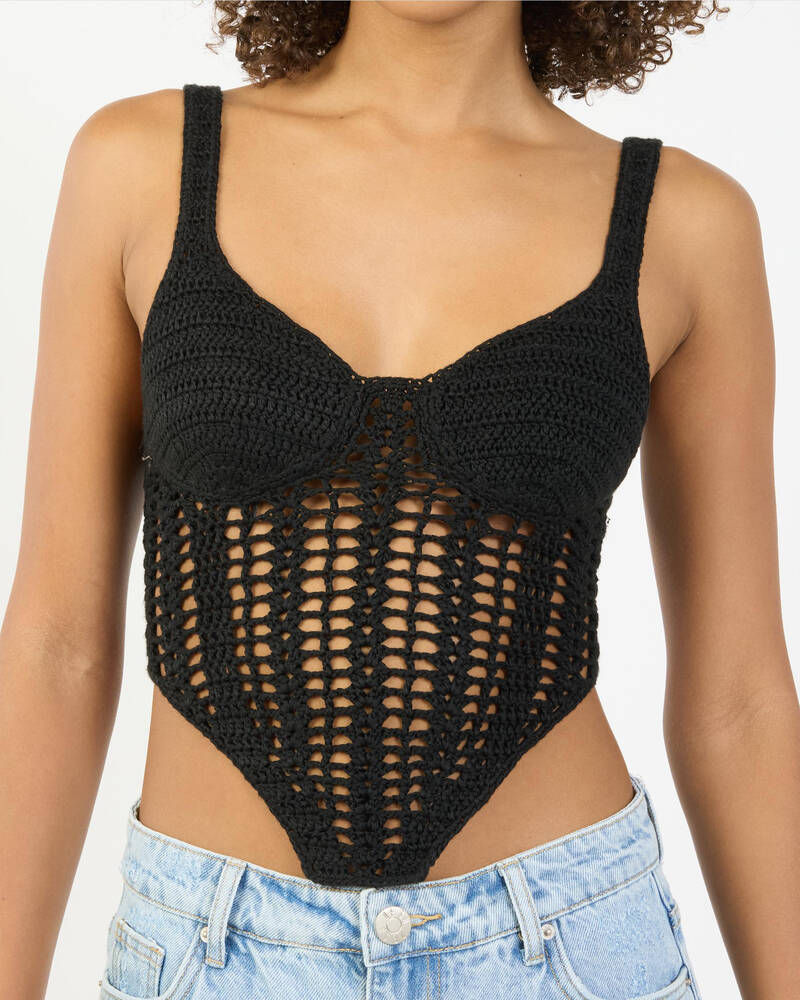 Ava And Ever Celine Crochet Corset Top for Womens