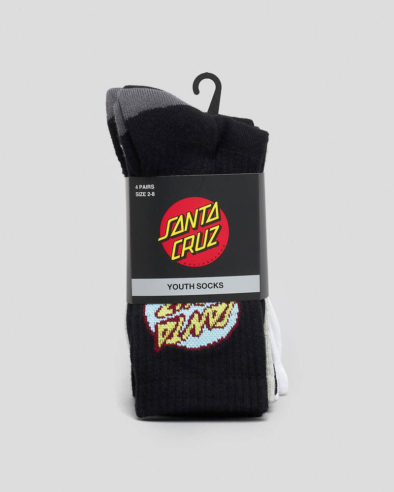 Santa Cruz Boys' Oval Dot Crew Socks 4 Pack for Mens