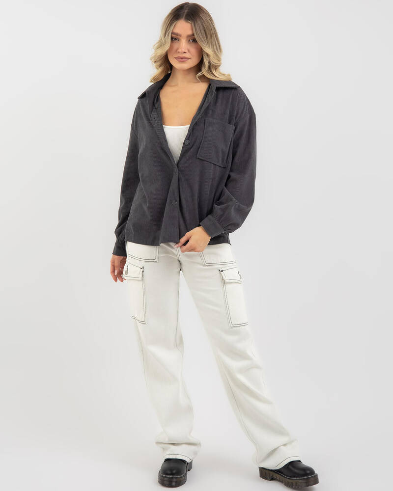 Mooloola Ontario Cord Long Sleeve Shirt for Womens