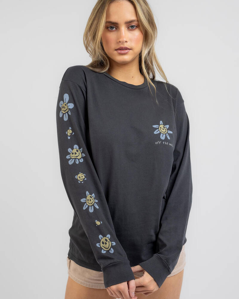 Vans Trippy Grin Floral Long Sleeve T-Shirt for Womens