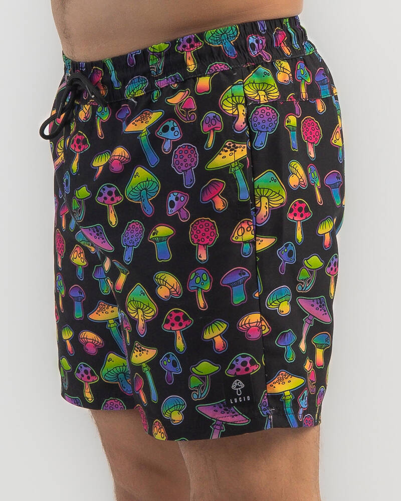 Lucid Shrooms Elastic Waist Shorts for Mens