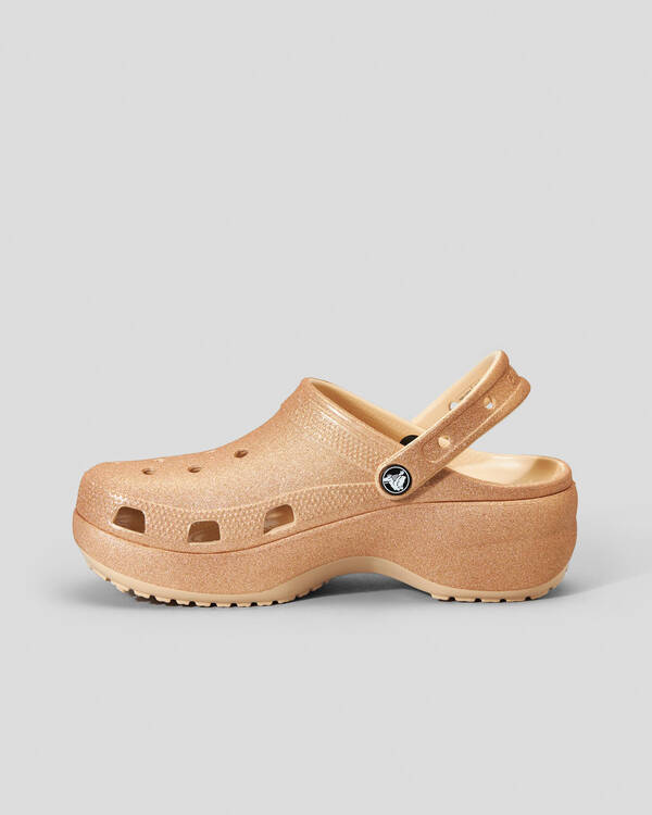 Crocs Classic Platform Glitter Clogs for Unisex